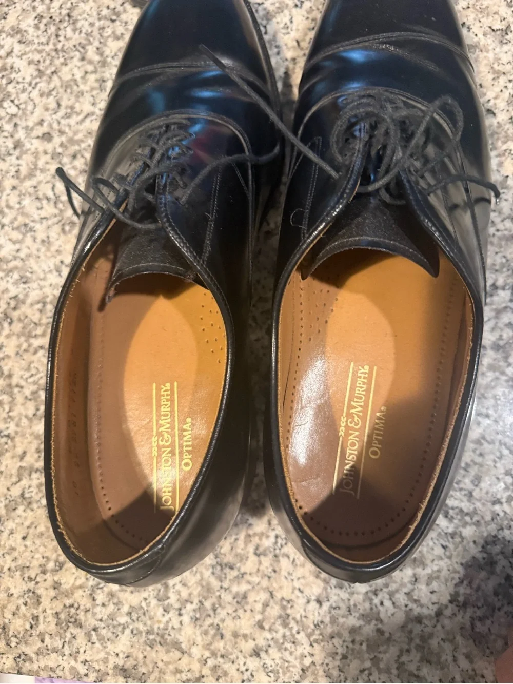 Johnson and Murphy Black Cap-Toe Men’s Oxford Dress Shoes